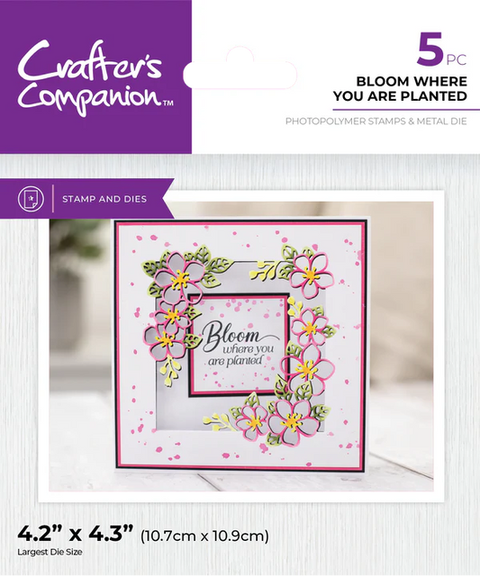 Crafter's Companion Stamp and Die Set - Bloom Where You Are Planted