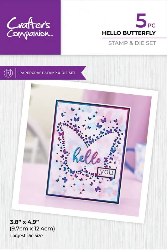 Crafter's Companion Stamp & Die - Hello Butterfly