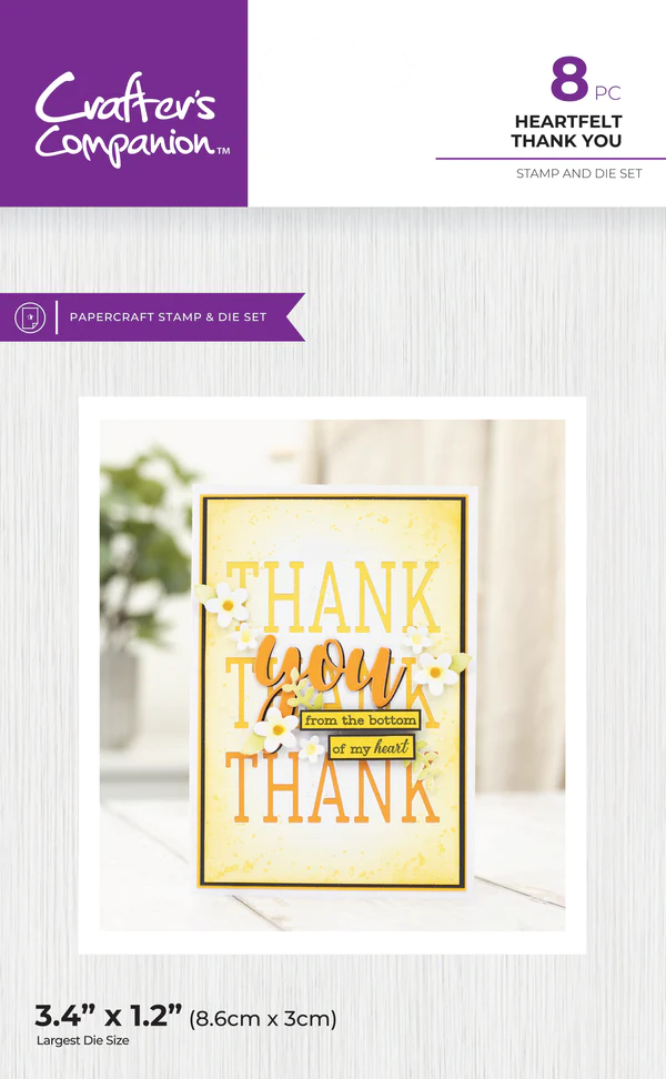 Crafter's Companion Stamps & Dies - Heartfelt Thank You