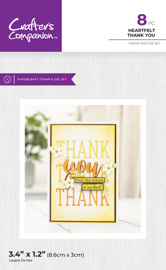 Crafter's Companion Stamps & Dies - Heartfelt Thank You