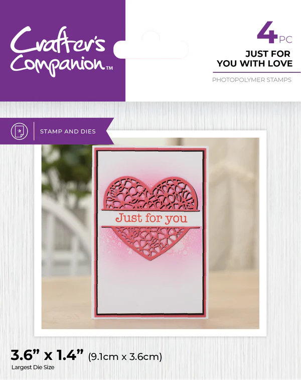 Crafter's Companion Stamp & Die - Just For You With Love