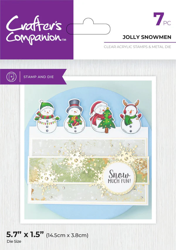 Crafters Companion Stamp and Die - Jolly Snowmen