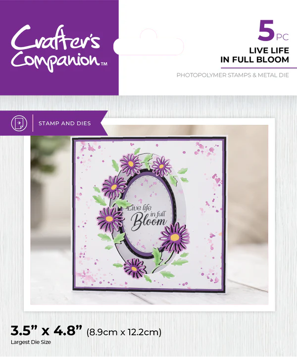 Crafter's Companion Stamp and Die Set - Live Life in Full Bloom