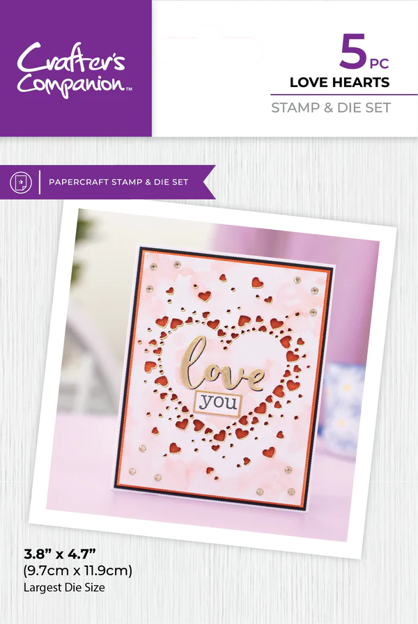 Crafter's Companion Stamp & Die - Love Hearts