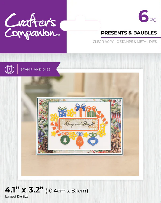 Crafter's Companion Stamp & Die - Presents & Baubles