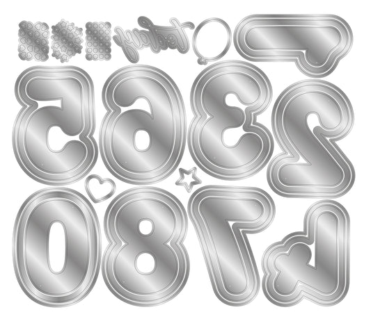 Crafter's Companion Stamp and Die - Shaker Numbers Set