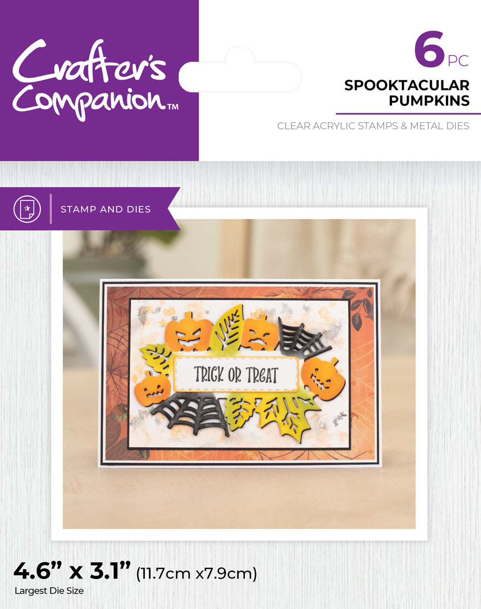 Crafter's Companion Stamp & Die - Spooktacular Pumpkins