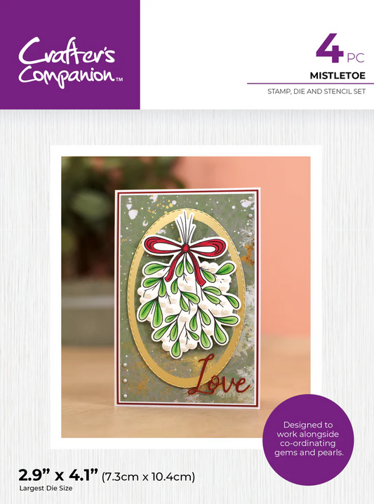 Crafter's Companion Stamp, Die and Stencil Set - Mistletoe