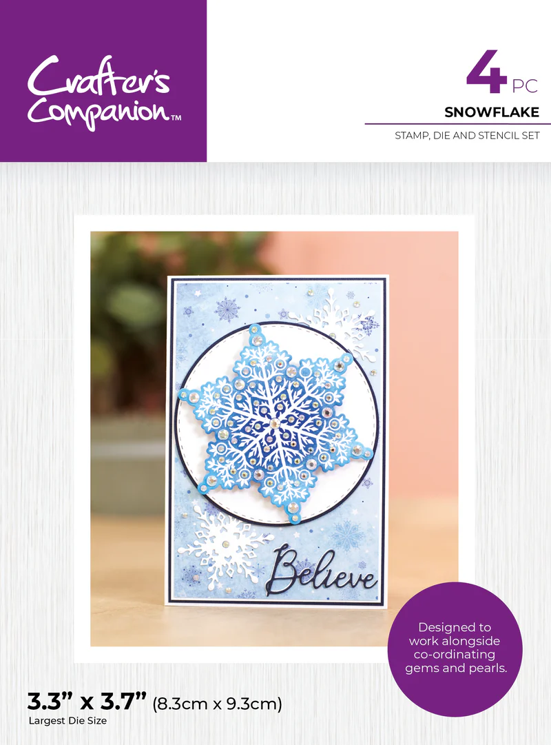 Crafter's Companion Stamp, Die and Stencil Set - Snowflake