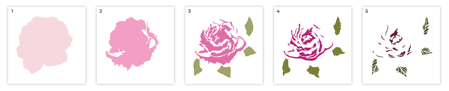 Crafters Companion - Layering Stencils Colouring Medium Set- Peony