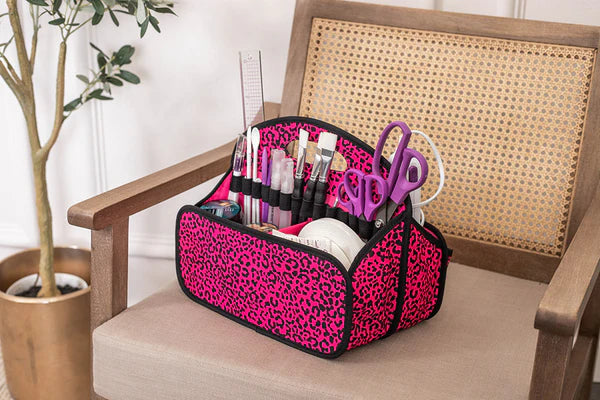Crafter's Companion Portable Tote - Raspberry Cheetah