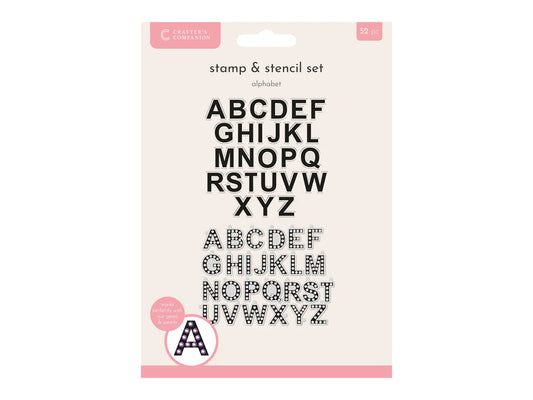 Crafter's Companion Photopolymer Stamp & Stencil Set - Alphabet