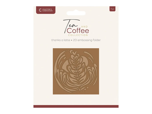 Crafter’s Companion Tea & Coffee Collection 5.5” x 5.5” 2D Embossing Folder - Thanks a Latte