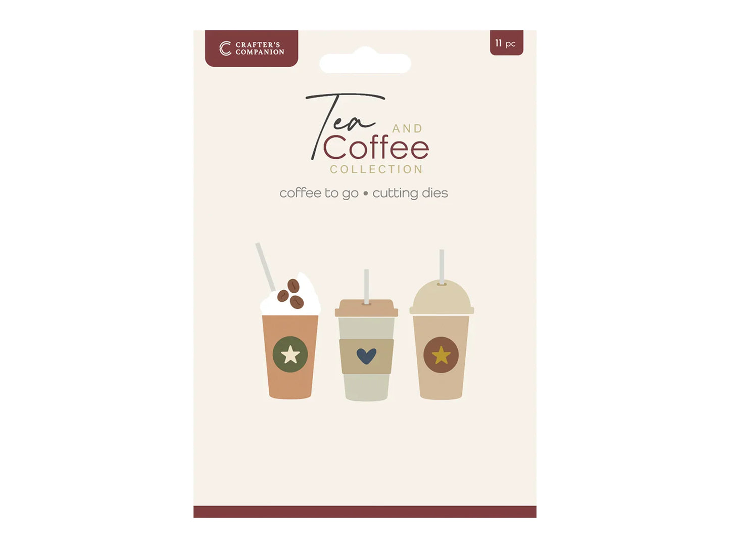 Crafters Companion Tea & Coffee Collection Metal Die Set - Coffee to Go