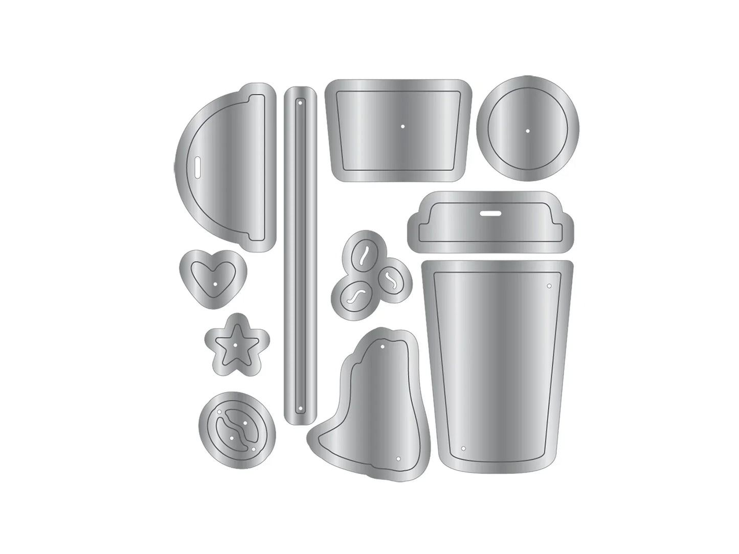 Crafters Companion Tea & Coffee Collection Metal Die Set - Coffee to Go