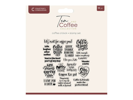 Crafters Companion Tea & Coffee Collection Photopolymer Stamp Set - Coffee O'Clock