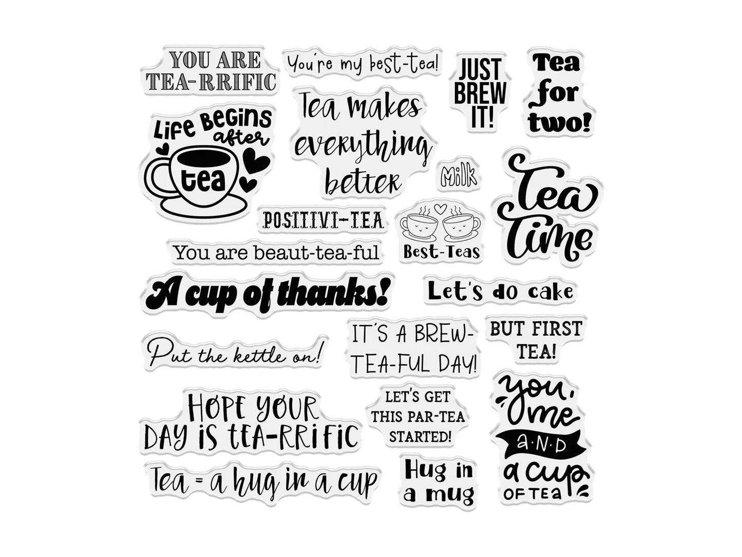 Crafters Companion Tea & Coffee Collection Photopolymer Stamp Set - Tea for Two