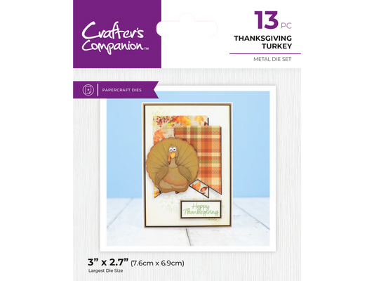 Crafters Companion Thanksgiving Collection Stamp & Die Set - Thanksgiving Turkey