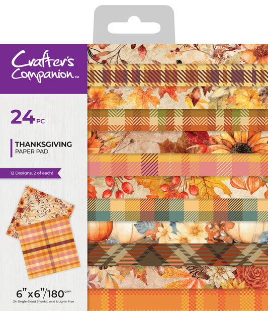 Crafters Companion Thanksgiving Collection 6” x 6” Paper Pad