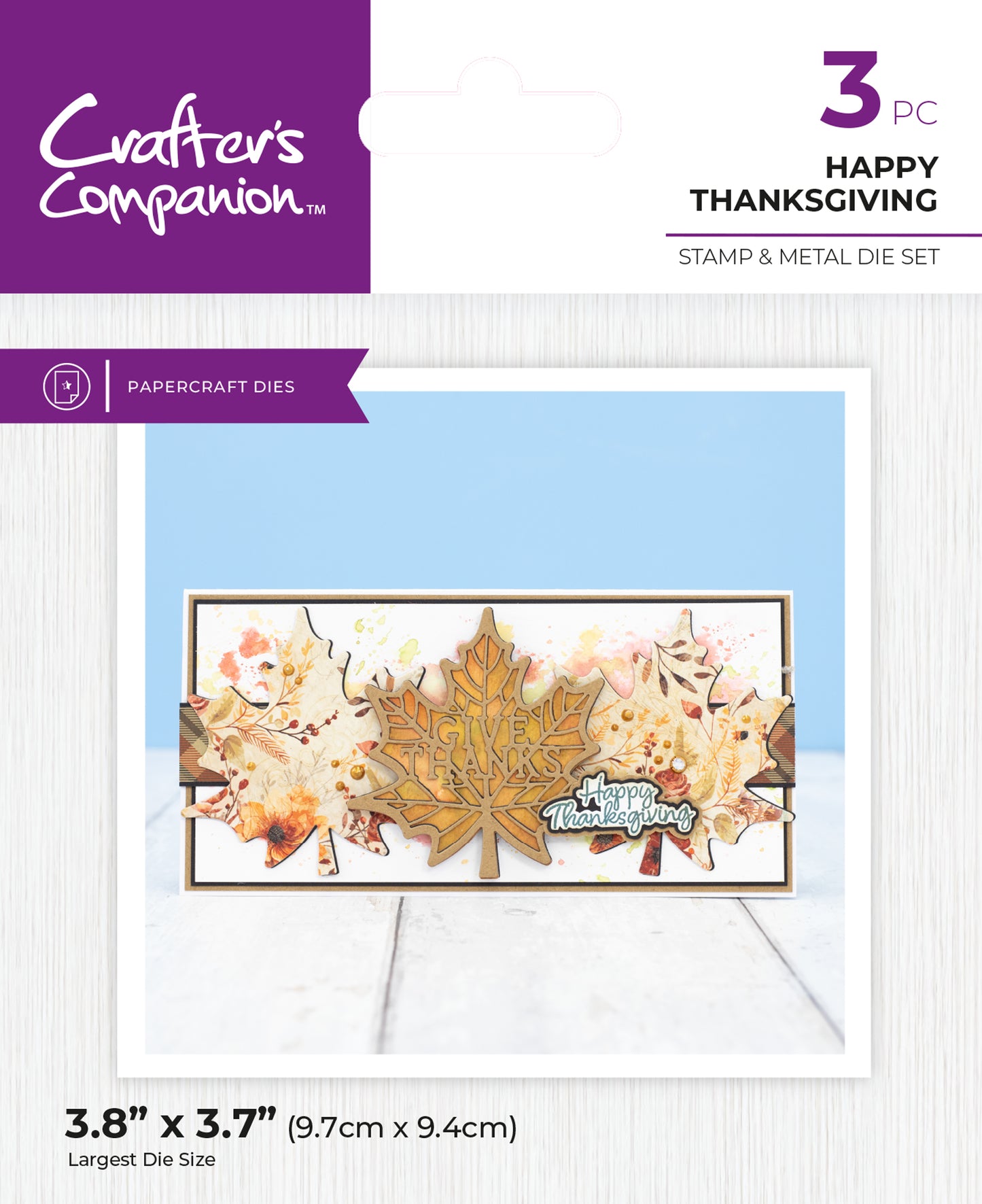 Crafters Companion Thanksgiving Collection Stamp & Die Set - Happy Thanksgiving