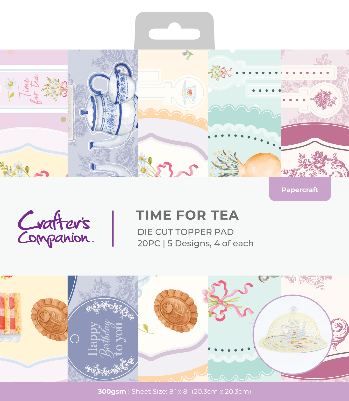 Crafter's Companion 8"x8" Topper Pad - Time for Tea