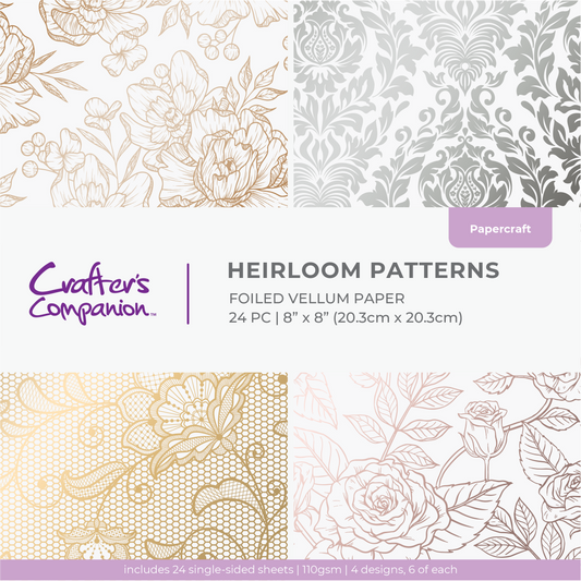 Crafter's Companion 8"x8" Vellum Pad - Heirloom Patterns
