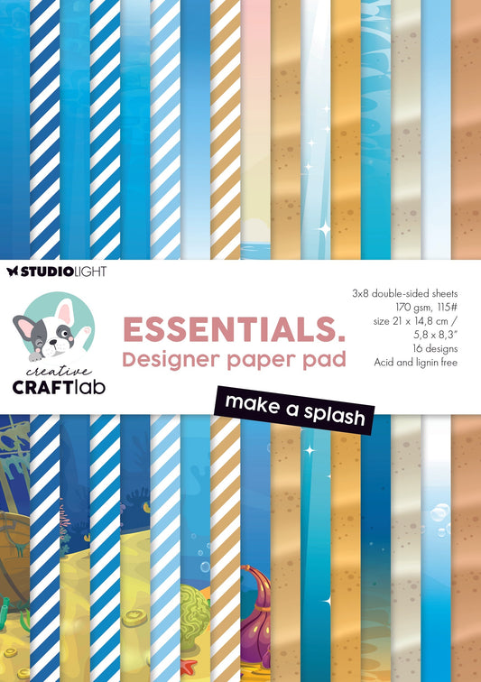 CCL Designer Paper Pad Make A Splash Essentials 24 Sheets