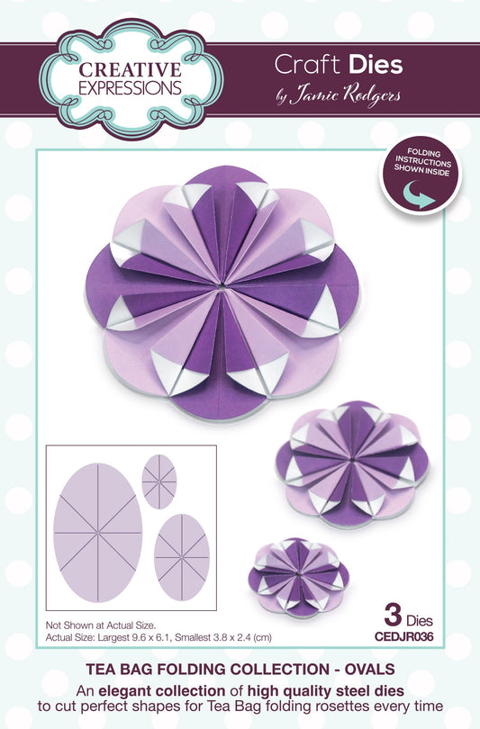 Creative Expressions Jamie Rodgers Tea Bag Folding Ovals Craft Die