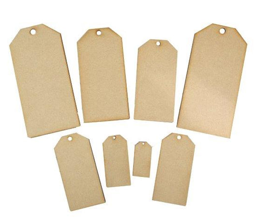 Creative Expressions MDF Mixed Tags Pack of 8