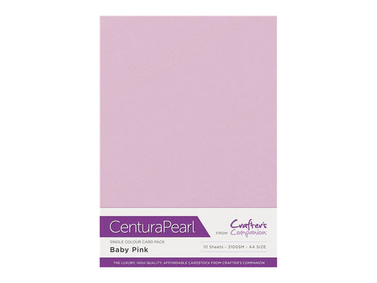 Crafter's Companion Centura Pearl Single Colour A4 10 Sheet Pack - Baby Pink