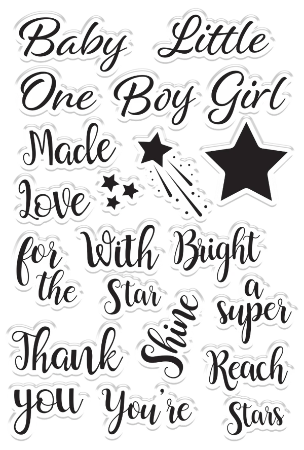 Crafters Companion Clear Acrylic Stamp - Reach For the Stars