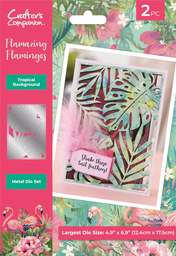 Flamazing Flamingos Metal Dies 2 piece - Tropical Background