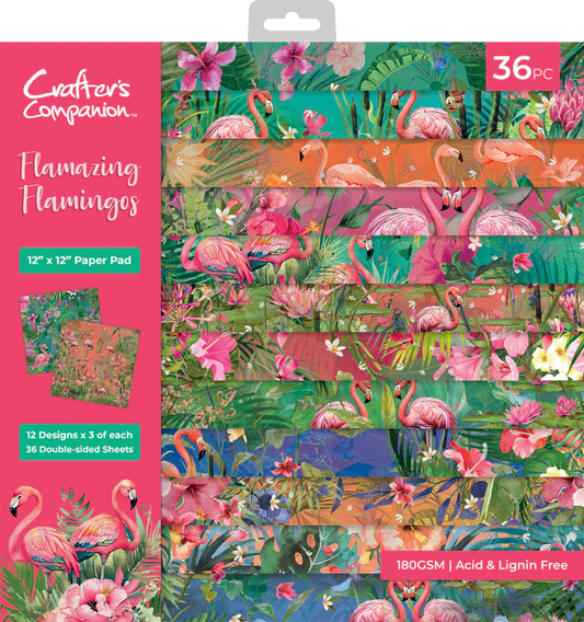Flamazing Flamingos Paper Pad 12" x 12"