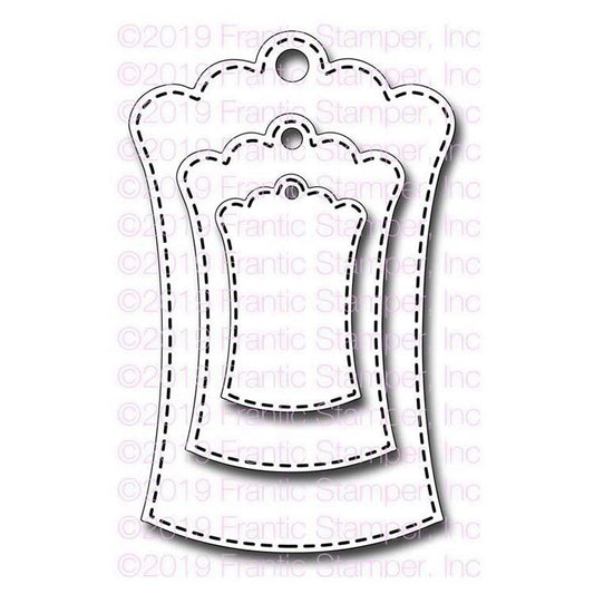 Frantic Stamper Precision Die - Hourglass Scalloped Tags