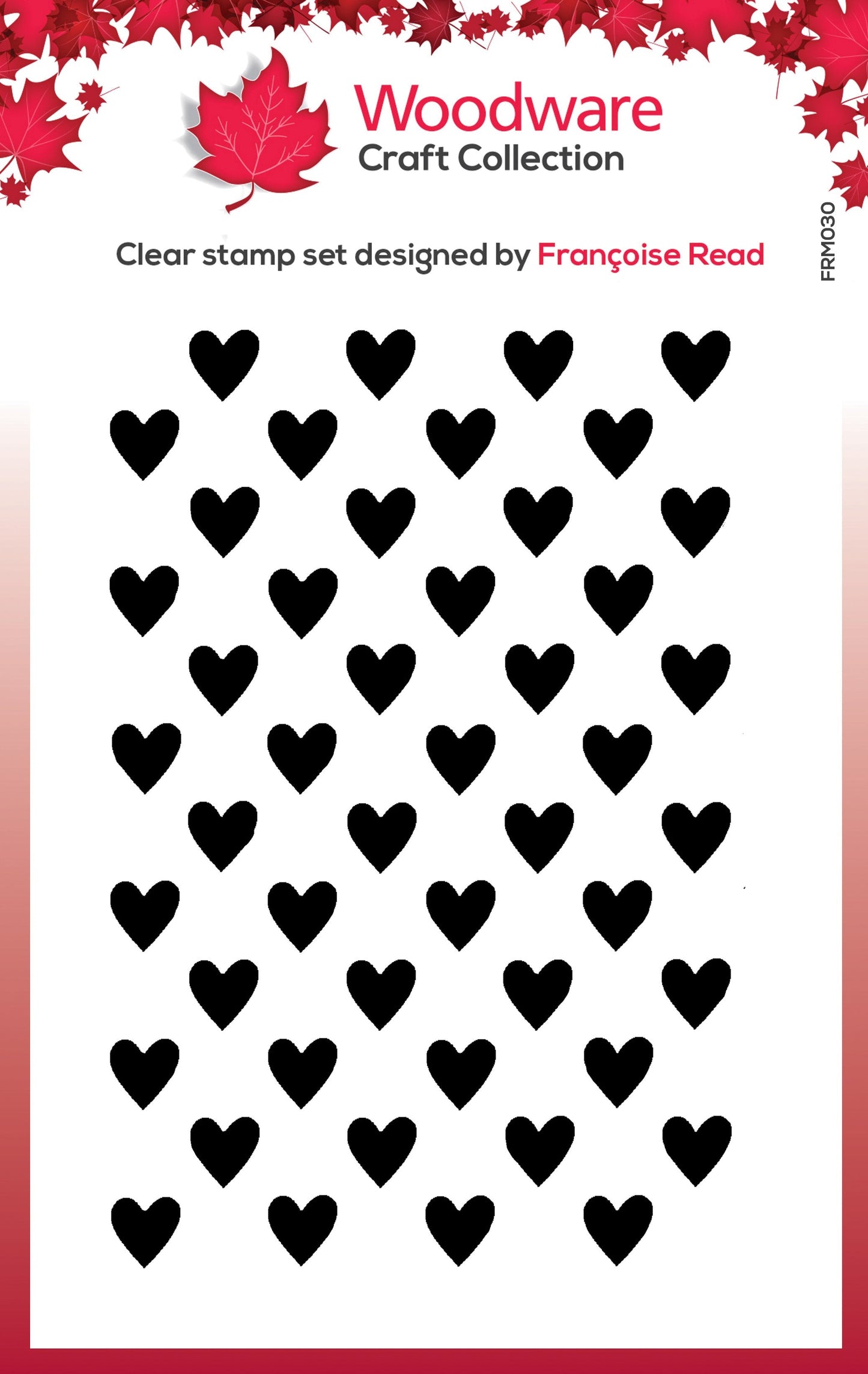 Woodware Clear Singles Mini Heart Background 3.8 in x 2.6 in Stamp