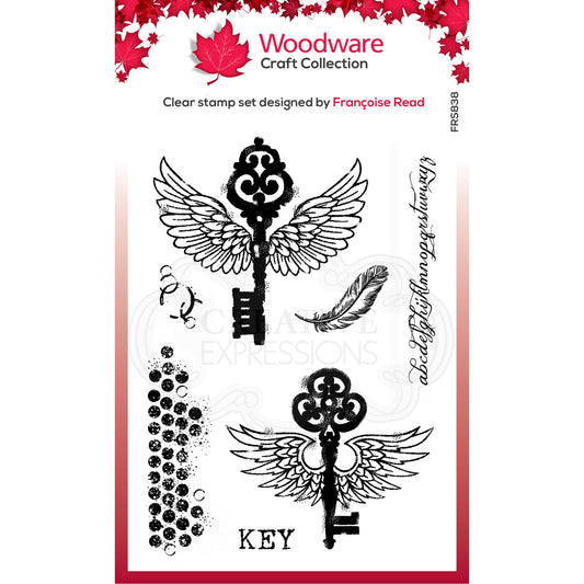 Woodware Clear Singles Flying Keys 4 in x 6 in Stamp
