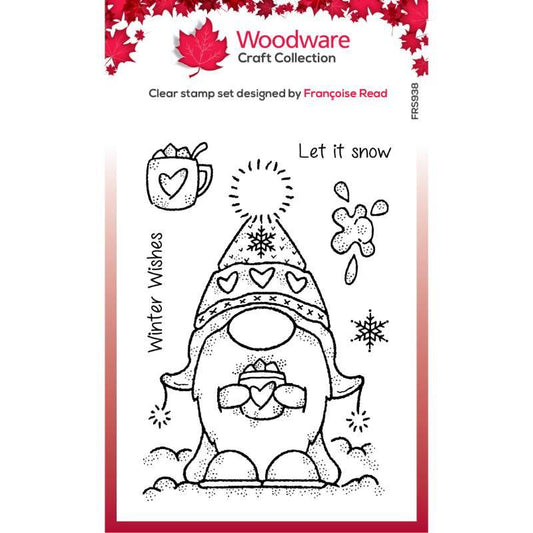 Woodware Clear Singles Winter Gnome 4 in x 6 in Stamp