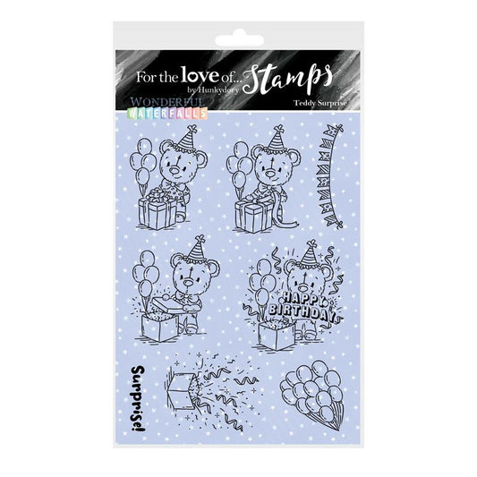 For the Love of Stamps - Teddy Surprise A6 Stamp Set