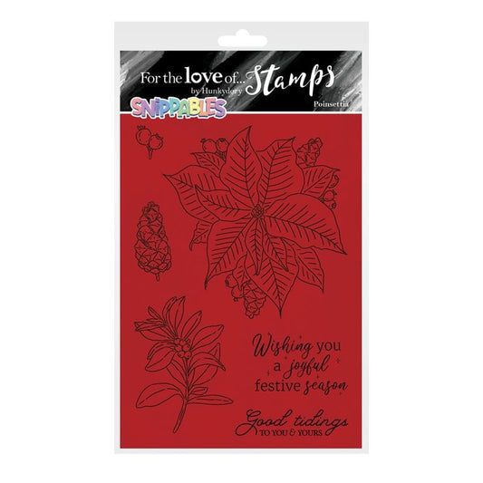 For the Love of Stamps - Snippables Christmas Cheer - Poinsettia
