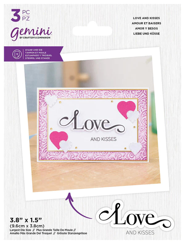 Gemini Fancy Sentiments Stamp & Die - Love And Kisses