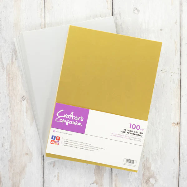 Crafter's Companion - A5 Matt Mirror Card Pack - Gold and Silver