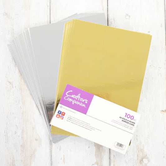 Crafter's Companion - A5 Mirror Card Pack - Gold and Silver