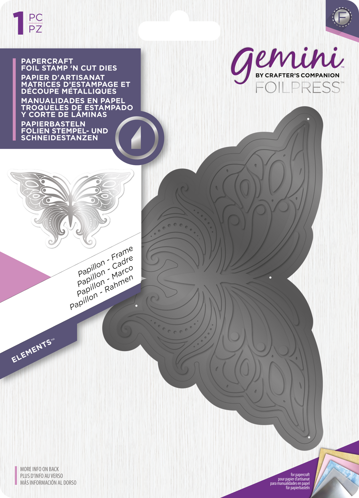 Gemini FoilPress - Stamp & Cut Die - Papillon - Frame