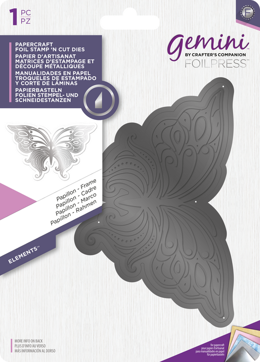 Gemini FoilPress - Stamp & Cut Die - Papillon - Frame