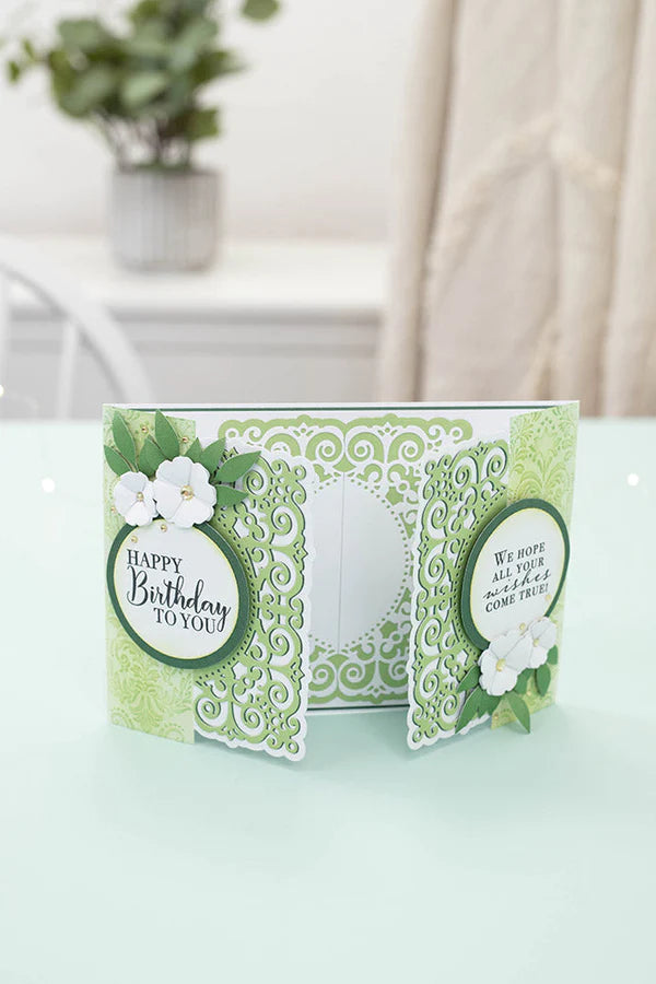 Gemini Frame Edge Embossing Folder & Die - Traditional Lace