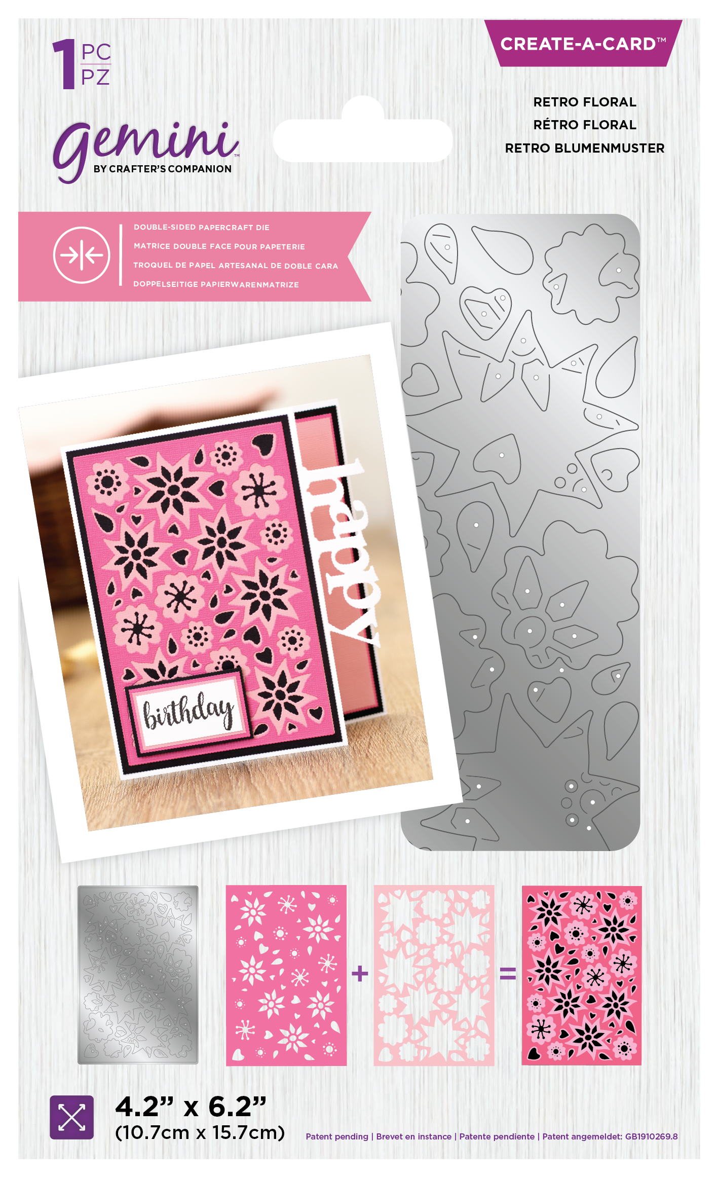 Gemini Double-Sided Die - Retro Floral