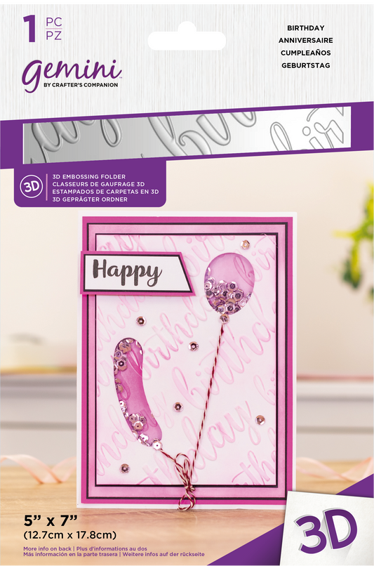 Gemini - 3D Embossing Folder - Birthday