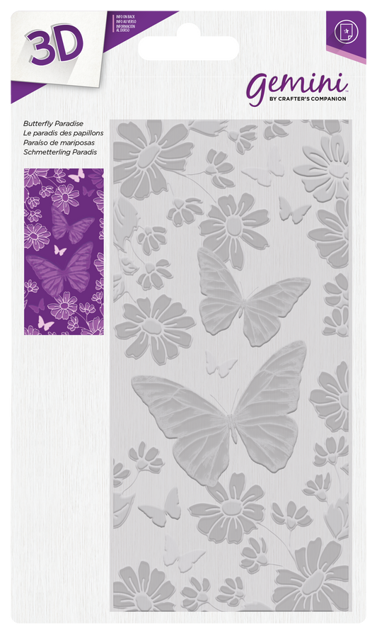 3D Embossing Folder - 5.75" x 2.75" - Butterfly Paradise