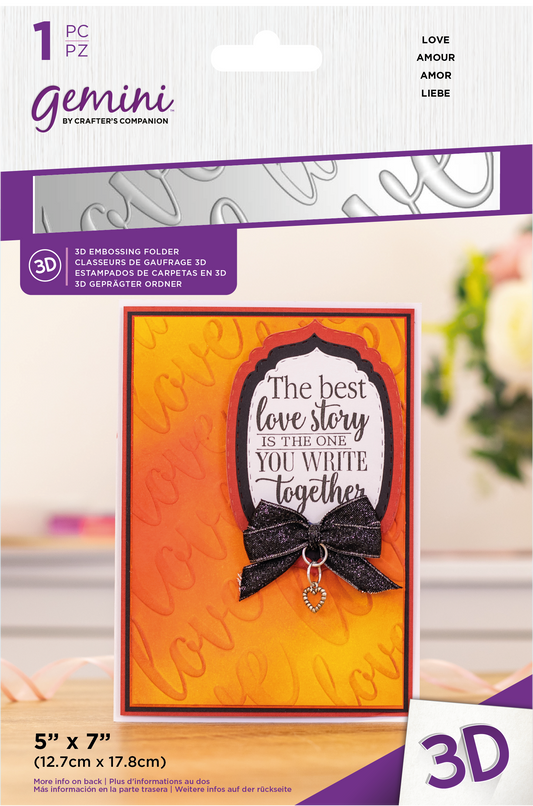Gemini - 3D Embossing Folder - Love