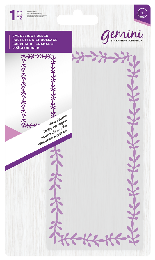 Mini Embossing Folder - 5.75" x 2.75" - Vine Frame